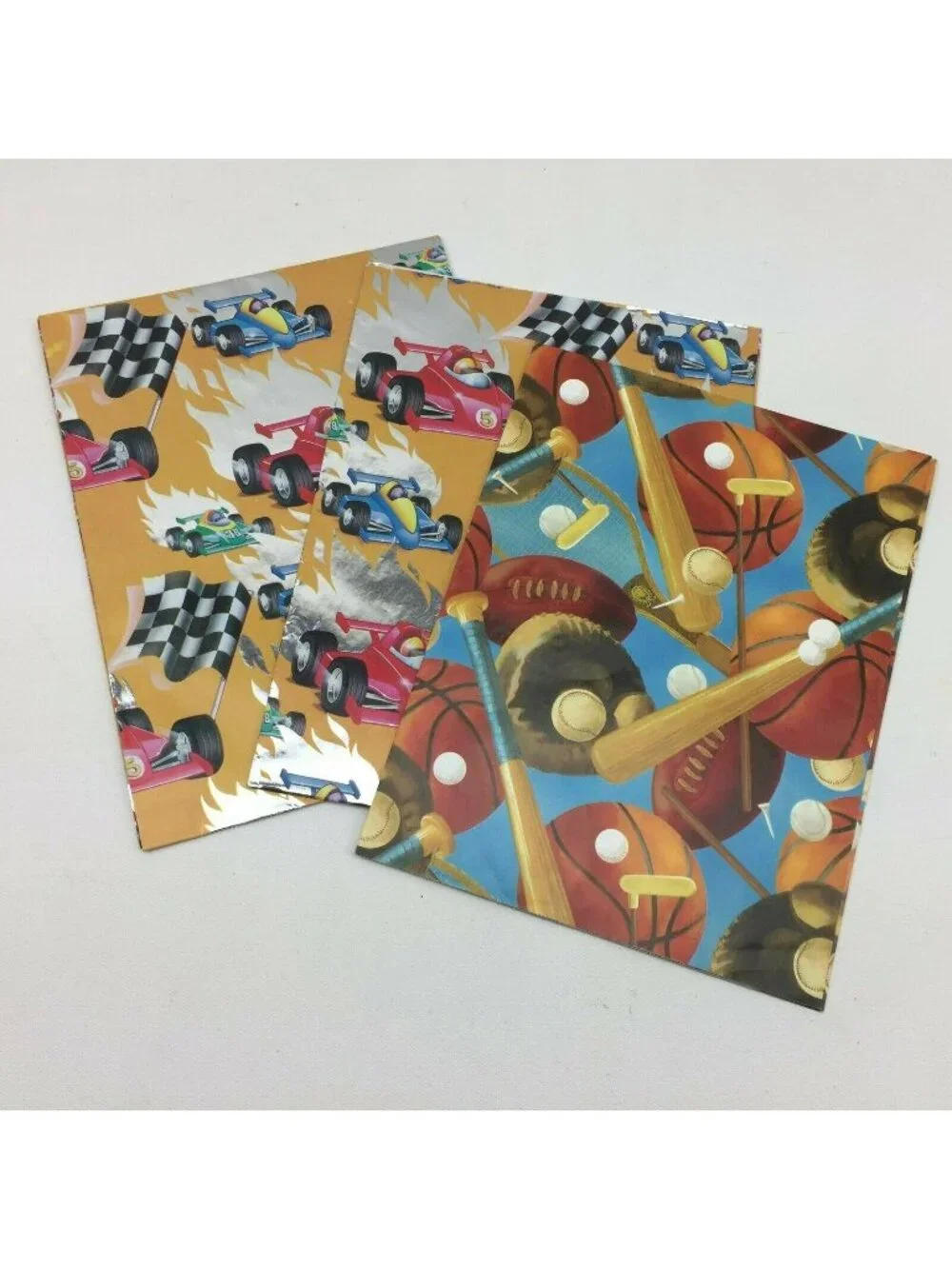 Sports Racing Boy Gift Printed Wrapping Paper Present Golf Baseball Basketball